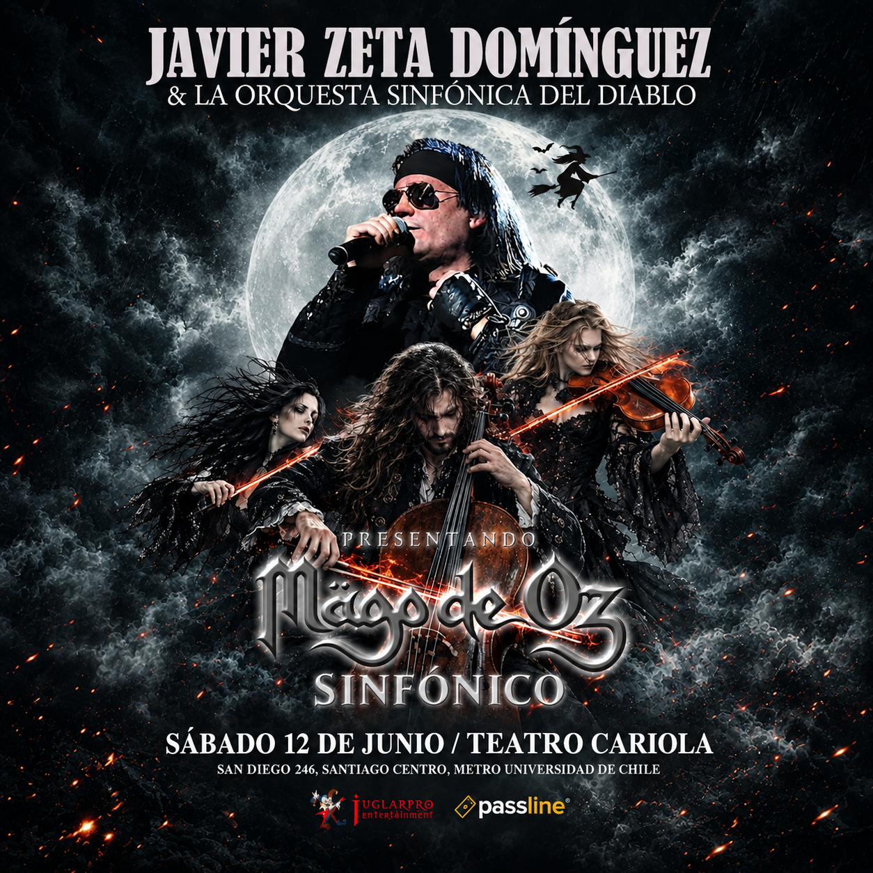 Javier 'Zeta' Rodríguez llegará a Chile con show sinfónico de éxitos de Mago de Oz